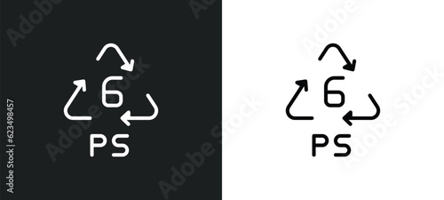 6 ps icon isolated in white and black colors. 6 ps outline vector icon from user interface collection for web, mobile apps and ui.
