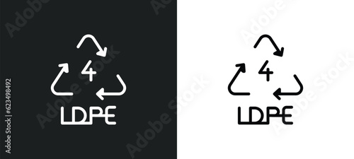4 ldpe icon isolated in white and black colors. 4 ldpe outline vector icon from user interface collection for web  mobile apps and ui.