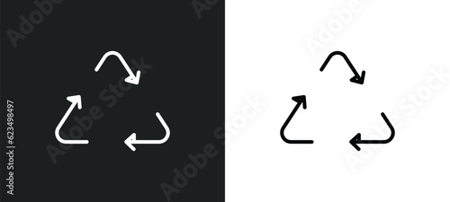 recycable icon isolated in white and black colors. recycable outline vector icon from user interface collection for web, mobile apps and ui.