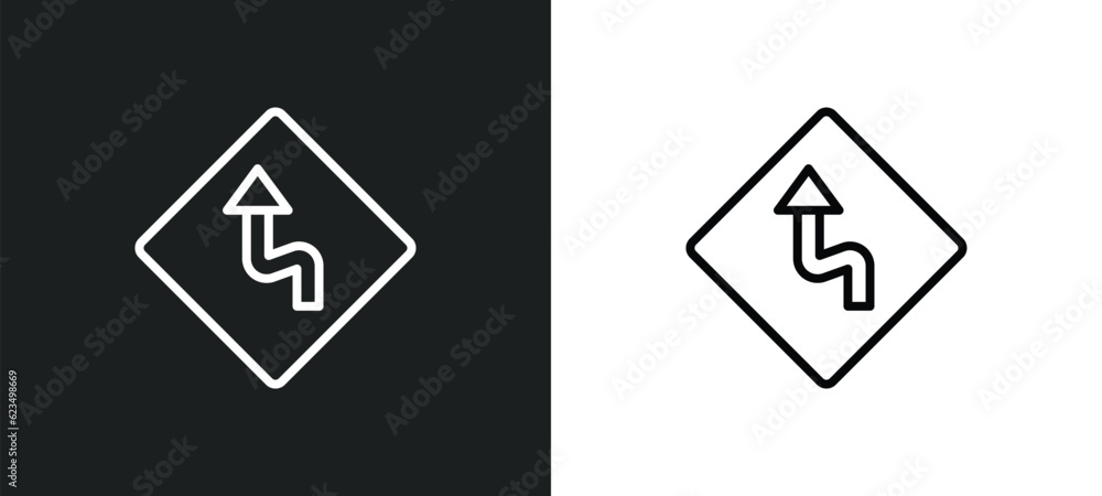 left reverse curve icon isolated in white and black colors. left reverse curve outline vector icon from user interface collection for web, mobile apps and ui. left reverse curve icon isolated in white and black colors. left reverse curve outline vector icon from user interface collection for web, mobile apps and ui.