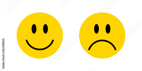Happy and sad smiley icon