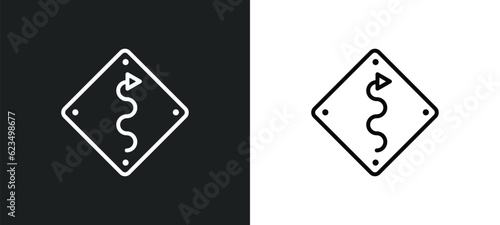 Free Download curvy road warning icon isolated in white and black colors. curvy road warning outline vector icon from user interface collection for web, mobile apps and ui. - GFXLoad