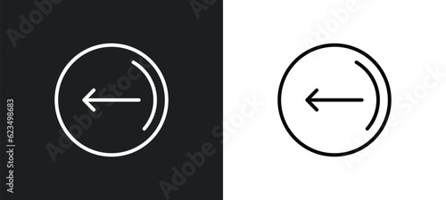 go back button icon isolated in white and black colors. go back button outline vector icon from user interface collection for web, mobile apps and ui.