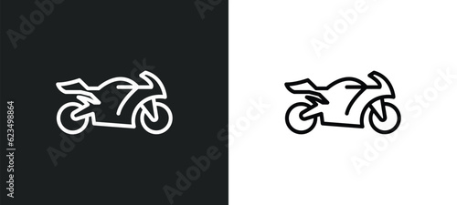 motorbike icon isolated in white and black colors. motorbike outline vector icon from transportation collection for web, mobile apps and ui.