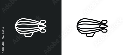 zeppelin icon isolated in white and black colors. zeppelin outline vector icon from transportation collection for web, mobile apps and ui.