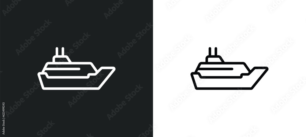 cruiser icon isolated in white and black colors. cruiser outline vector icon from transportation collection for web, mobile apps and ui.