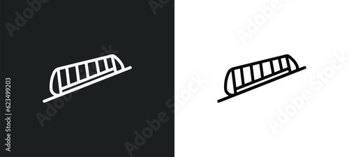 funicular railway icon isolated in white and black colors. funicular railway outline vector icon from transportation collection for web, mobile apps and ui. photo