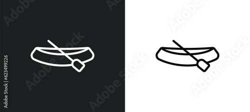 dugout canoe icon isolated in white and black colors. dugout canoe outline vector icon from transportation collection for web  mobile apps and ui.