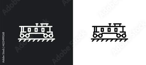 caboose icon isolated in white and black colors. caboose outline vector icon from transportation collection for web, mobile apps and ui. photo