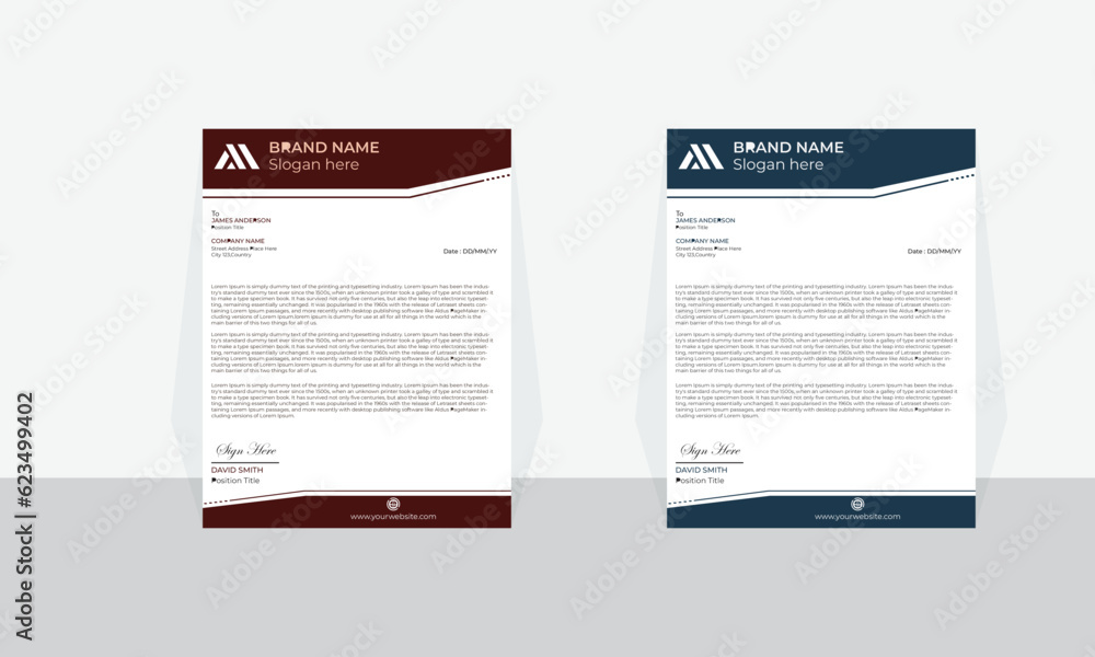 Modern Creative & Clean business style letterhead bundle of your corporate project design.set to print with vector & illustration. 