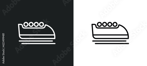 bobsleigh icon isolated in white and black colors. bobsleigh outline vector icon from transport collection for web, mobile apps and ui.