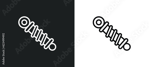 shock breaker icon isolated in white and black colors. shock breaker outline vector icon from transport collection for web, mobile apps and ui.