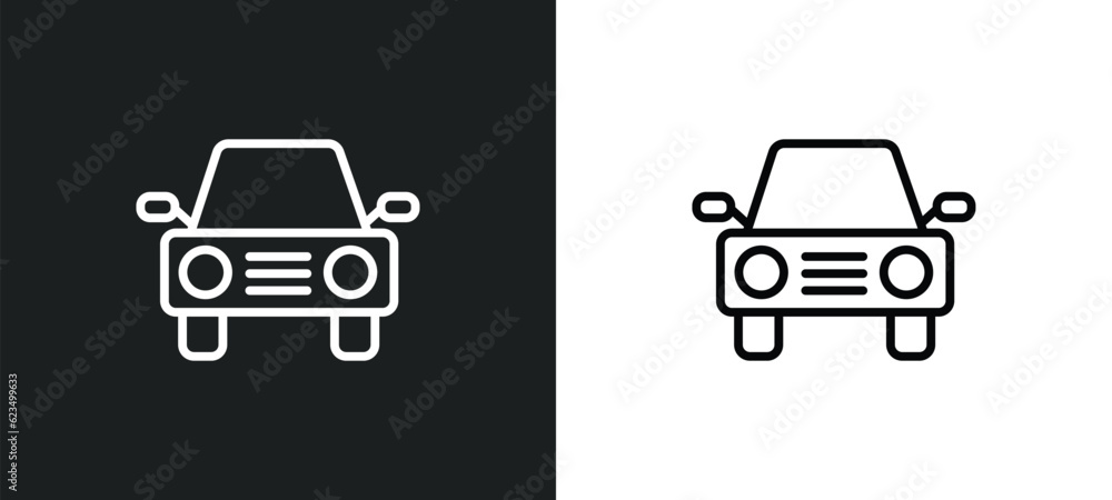 auto icon isolated in white and black colors. auto outline vector icon from transport collection for web, mobile apps and ui.