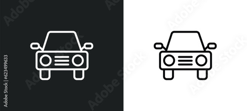 auto icon isolated in white and black colors. auto outline vector icon from transport collection for web, mobile apps and ui.