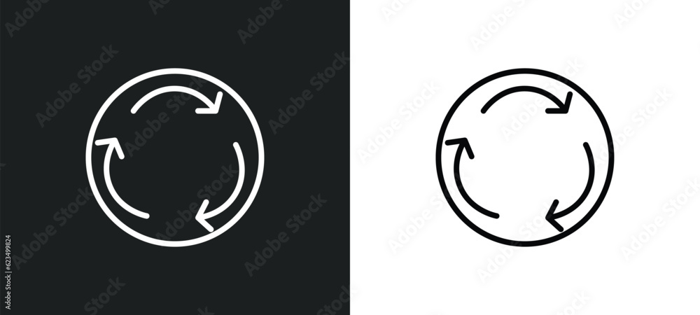 roundabout icon isolated in white and black colors. roundabout outline vector icon from traffic signs collection for web, mobile apps and ui. roundabout icon isolated in white and black colors. roundabout outline vector icon from traffic signs collection for web, mobile apps and ui.