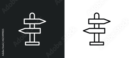 road icon isolated in white and black colors. road outline vector icon from traffic signs collection for web, mobile apps and ui. photo