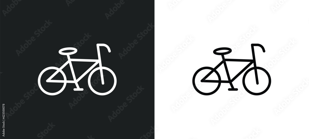 Obraz premium bicycle icon isolated in white and black colors. bicycle outline vector icon from traffic signs collection for web, mobile apps and ui.