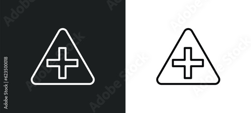 intersection icon isolated in white and black colors. intersection outline vector icon from traffic signs collection for web, mobile apps and ui.