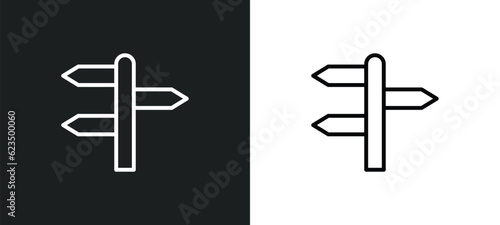 crossroad icon isolated in white and black colors. crossroad outline vector icon from traffic signs collection for web, mobile apps and ui.
