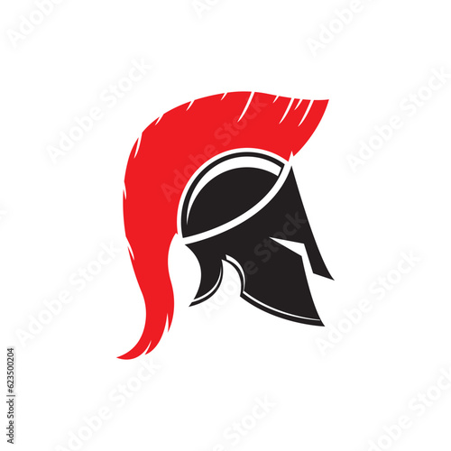 Knight helmet vector illustration for an icon, symbol or logo. knight flat logo gladiator
