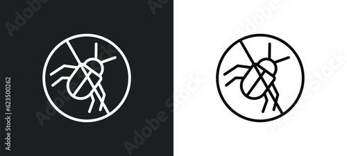 no insects icon isolated in white and black colors. no insects outline vector icon from traffic signs collection for web, mobile apps and ui.
