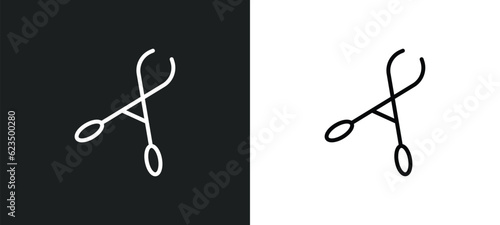 forceps icon isolated in white and black colors. forceps outline vector icon from tools and utensils collection for web, mobile apps and ui.