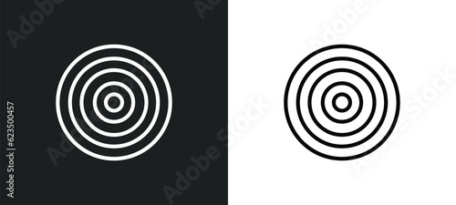 target circles icon isolated in white and black colors. target circles outline vector icon from tools and utensils collection for web, mobile apps and ui.