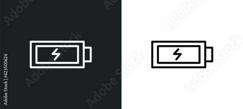 charged battery icon isolated in white and black colors. charged battery outline vector icon from tools and utensils collection for web, mobile apps and ui.