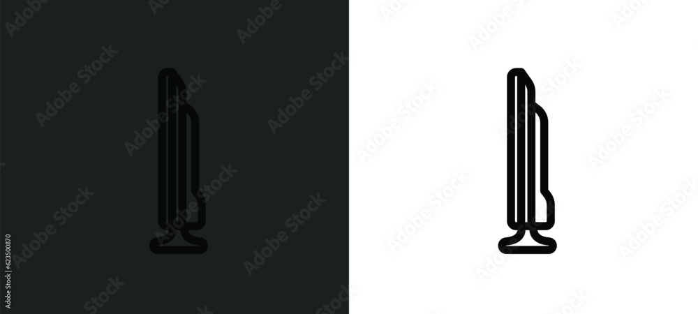 tv side icon isolated in white and black colors. tv side outline vector icon from technology collection for web, mobile apps and ui. tv side icon isolated in white and black colors. tv side outline vector icon from technology collection for web, mobile apps and ui.