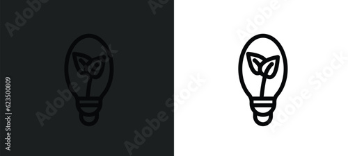 ecologic bulb icon isolated in white and black colors. ecologic bulb outline vector icon from technology collection for web, mobile apps and ui.