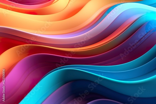 Abstract 3D Render. Colorful Background Design with Soft  Wavy Waves. Modern Abstract Wave Background. 