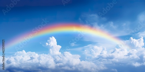 Rainbow in the Bright Blue Sky. 