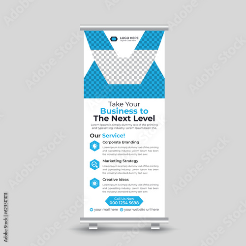 Modern minimal business roll up banner design standee x banner template