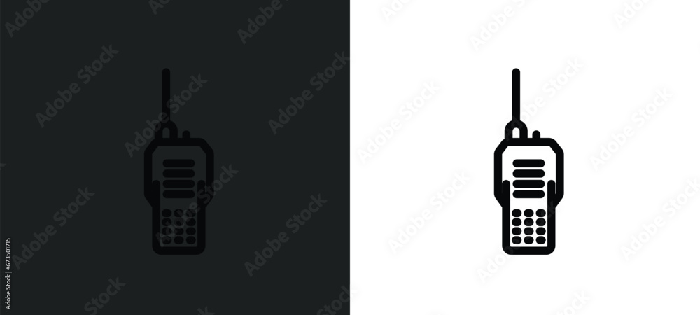 big walkie talkie icon isolated in white and black colors. big walkie talkie outline vector icon from technology collection for web, mobile apps and ui.