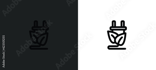 ecologic electricity icon isolated in white and black colors. ecologic electricity outline vector icon from technology collection for web, mobile apps and ui.