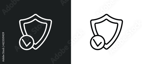 safe shield protection icon isolated in white and black colors. safe shield protection outline vector icon from technology collection for web, mobile apps and ui.