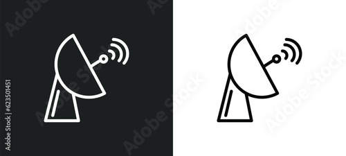 satellite station icon isolated in white and black colors. satellite station outline vector icon from technology collection for web  mobile apps and ui.