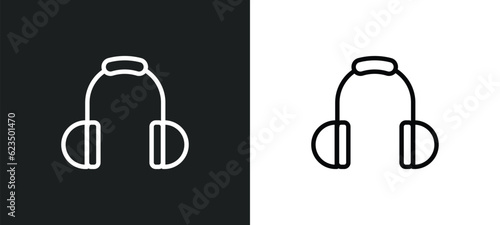 big headphones icon isolated in white and black colors. big headphones outline vector icon from technology collection for web, mobile apps and ui.