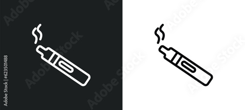 electronic cigarette icon isolated in white and black colors. electronic cigarette outline vector icon from technology collection for web, mobile apps and ui.