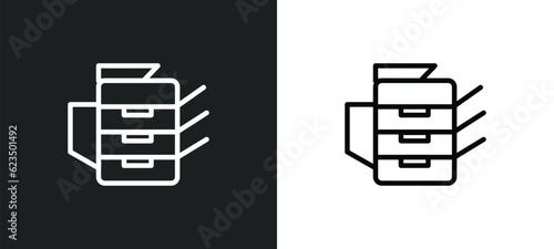 photocopier icon isolated in white and black colors. photocopier outline vector icon from technology collection for web, mobile apps and ui.