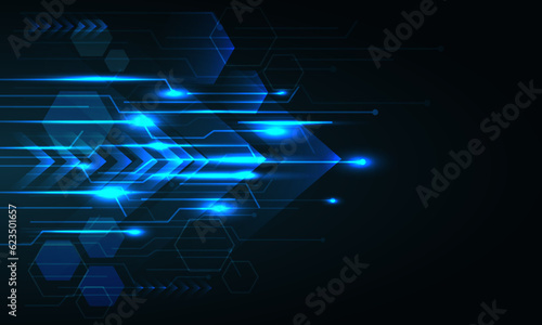 Abstract blue technology circuit cyber futuristic geometric design modern creative background vector