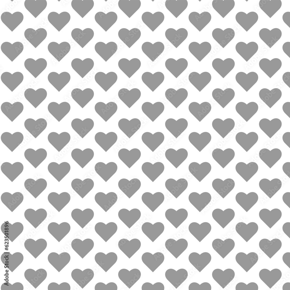 Seamless pattern with grey hearts on a white isolated background. Geometric print.Flat Scandinavian style for print on fabric, gift wrap, web backgrounds, scrap booking, patchwork.Vector illustration Seamless pattern with grey hearts on a white isolated background. Geometric print.Flat Scandinavian style for print on fabric, gift wrap, web backgrounds, scrap booking, patchwork.Vector illustration