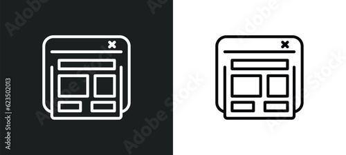 semantic elements icon isolated in white and black colors. semantic elements outline vector icon from technology collection for web, mobile apps and ui.