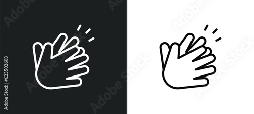 clap icon isolated in white and black colors. clap outline vector icon from startup stategy and collection for web, mobile apps and ui.