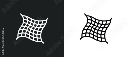 fishing net icon isolated in white and black colors. fishing net outline vector icon from sports collection for web, mobile apps and ui.