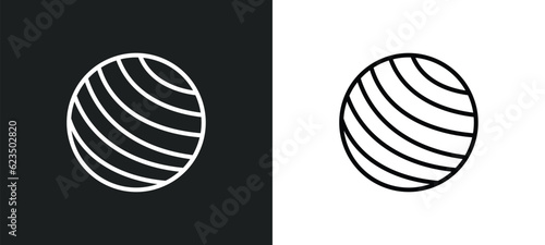 exercise ball icon isolated in white and black colors. exercise ball outline vector icon from sports collection for web, mobile apps and ui.