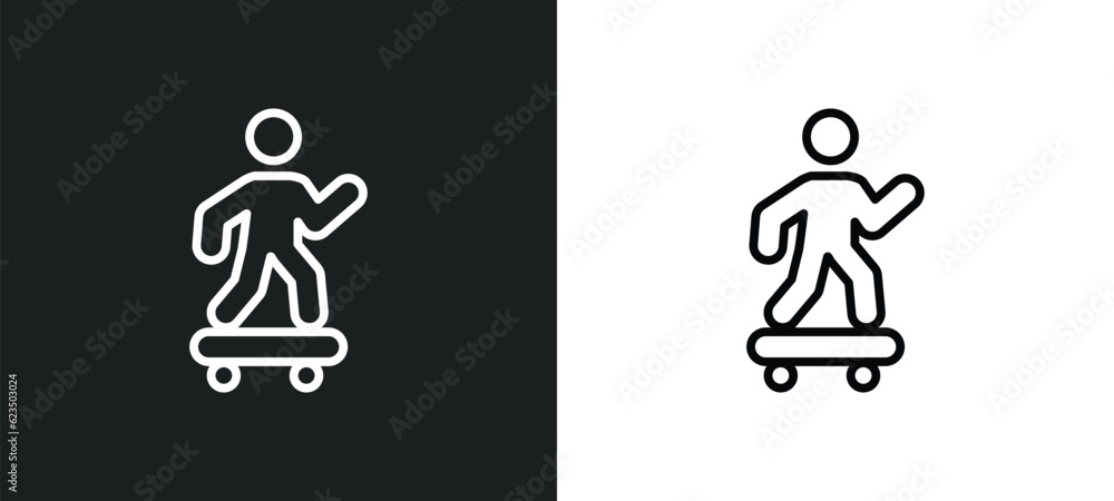 skating icon isolated in white and black colors. skating outline vector icon from sports collection for web, mobile apps and ui. skating icon isolated in white and black colors. skating outline vector icon from sports collection for web, mobile apps and ui.