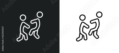 aikido icon isolated in white and black colors. aikido outline vector icon from sport collection for web, mobile apps and ui. photo