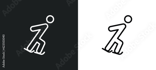 ice skating icon isolated in white and black colors. ice skating outline vector icon from sports collection for web, mobile apps and ui.