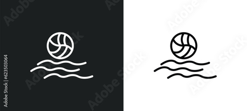 waterpolo icon isolated in white and black colors. waterpolo outline vector icon from sports collection for web, mobile apps and ui.